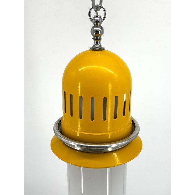 Oblong Pendant Lamp in Metal and Glass, Italy, 1970s For Sale - Image 9 of 16