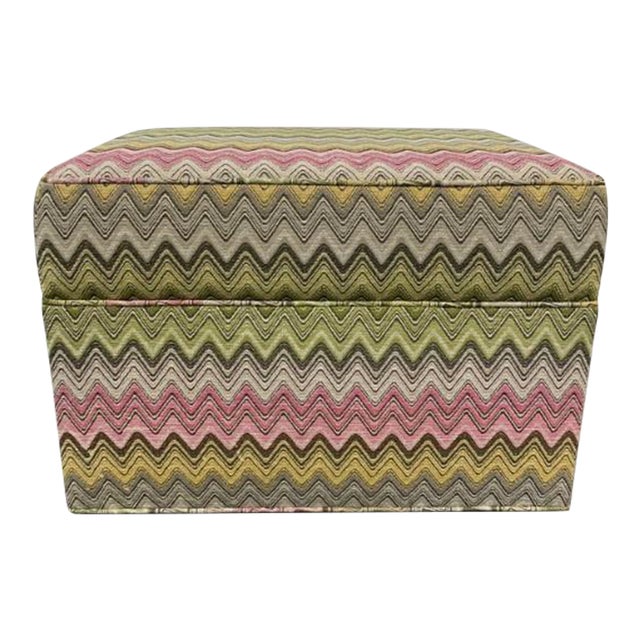 Upholstered Ottoman With Caster For Sale