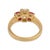 Vintage Gia 1.04 Carat Old Mine Cut Diamond Ruby 18k Gold Three Stone Ring, Size 5.75 For Sale In Los Angeles - Image 6 of 8