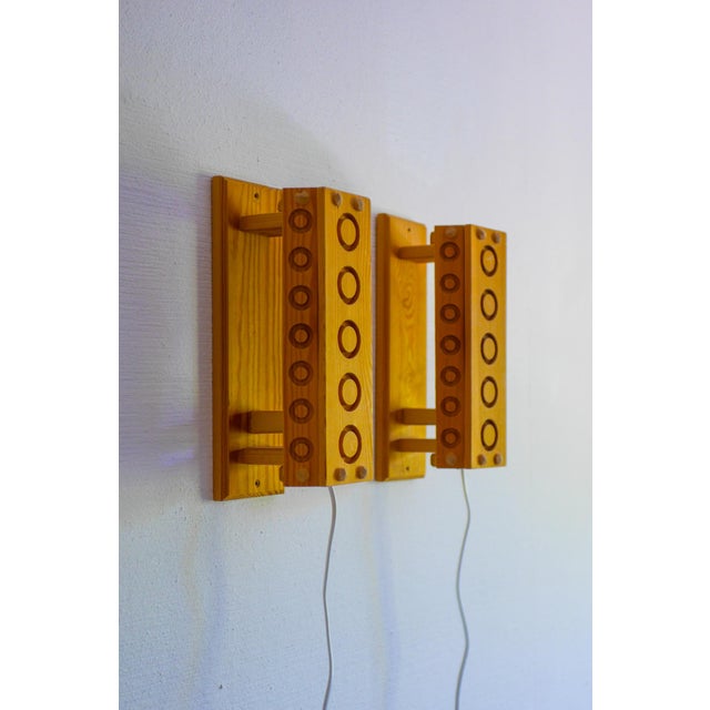 Mid-Century Modern Pine Wall Sconces from Vemdalia, Sweden, 1975, Set of 2 For Sale - Image 13 of 14