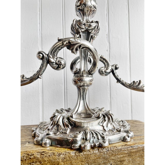 Metal Late 19th Century Victorian Era Tiffany & Co Silver Plated Candelabra For Sale - Image 7 of 10