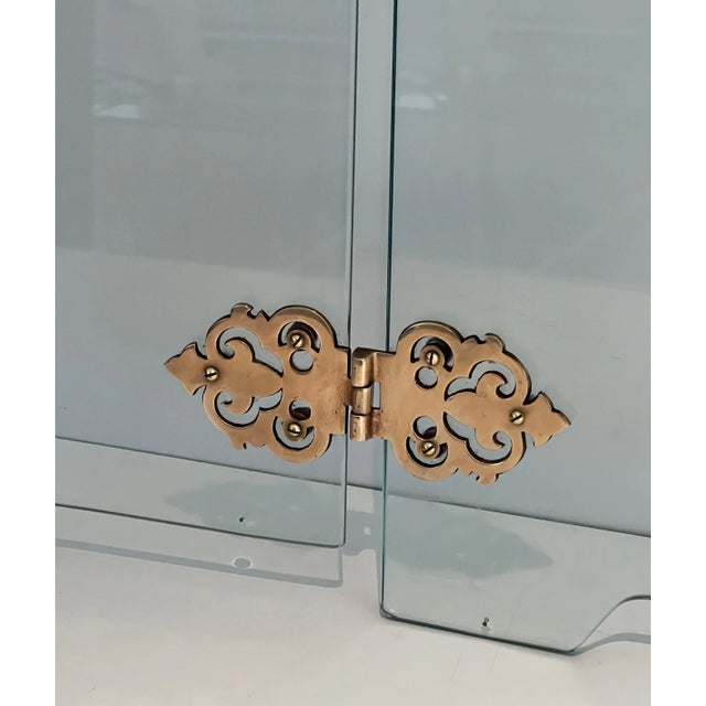 Glass Fireplace Screen with Bronze Hinges For Sale - Image 12 of 13