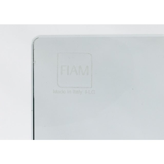 Metal Vintage Curved Glass Magazine Rack from Fiam, 1980s For Sale - Image 7 of 8
