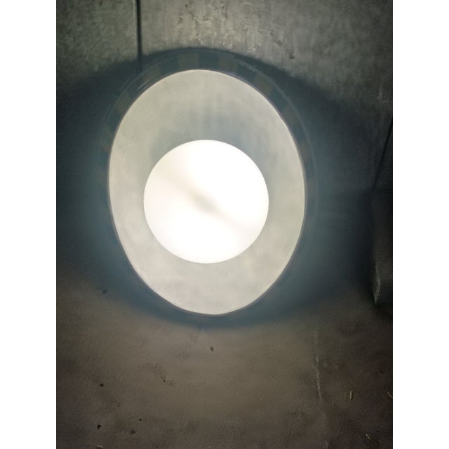 Metal 1980s Custom Made Polished Aluminum Oval Wall Light For Sale - Image 7 of 8