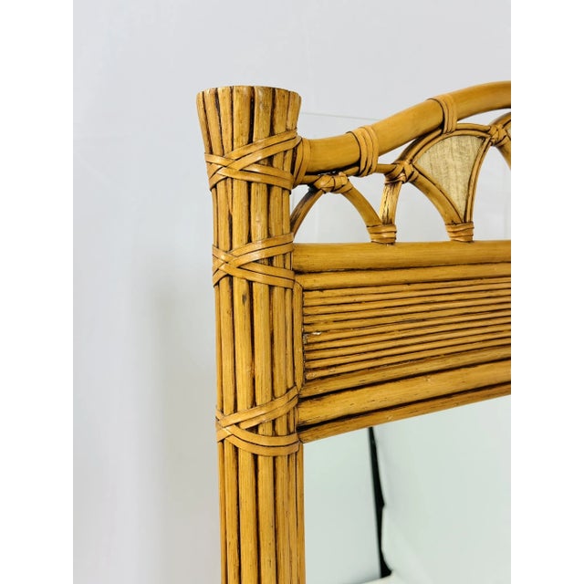 1980s Pencil Reed and Rattan Wall Mirror in the Style of Gabriella Crespi For Sale - Image 10 of 11