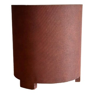 Linen-Textured Oval Table For Sale