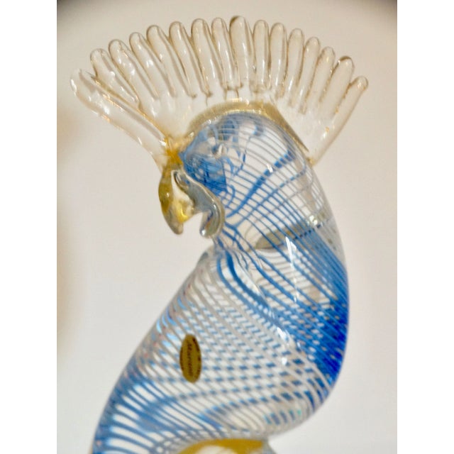 Italian Murano Glass Cockatoo Bird, 15 Inches For Sale - Image 11 of 14