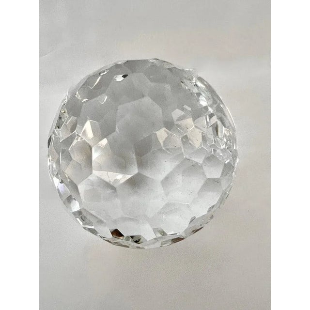 Large Cut Crystal Multi-Faceted Paperweight For Sale - Image 9 of 13