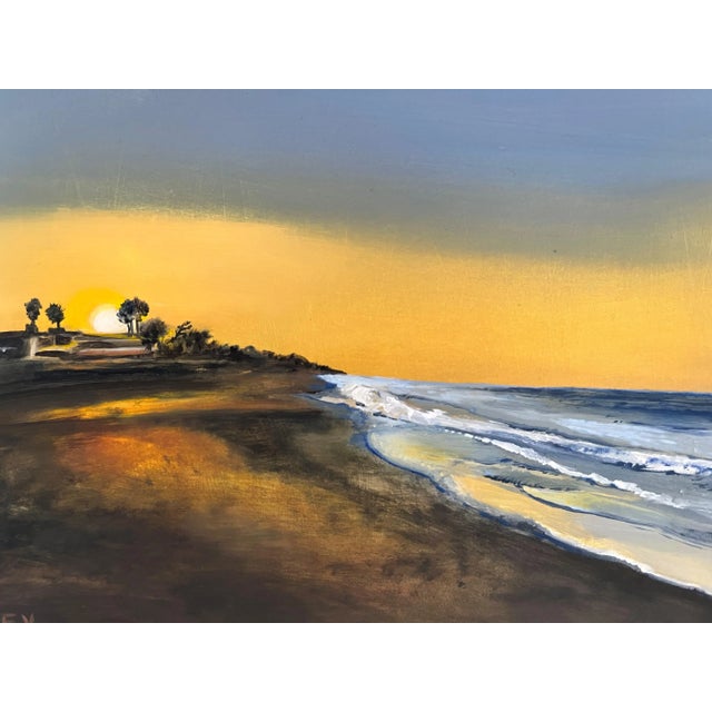 Carpinteria Sunrise, Miniature 7x5 Inch Oil Painting by Jessica Fairley For Sale In Los Angeles - Image 6 of 6