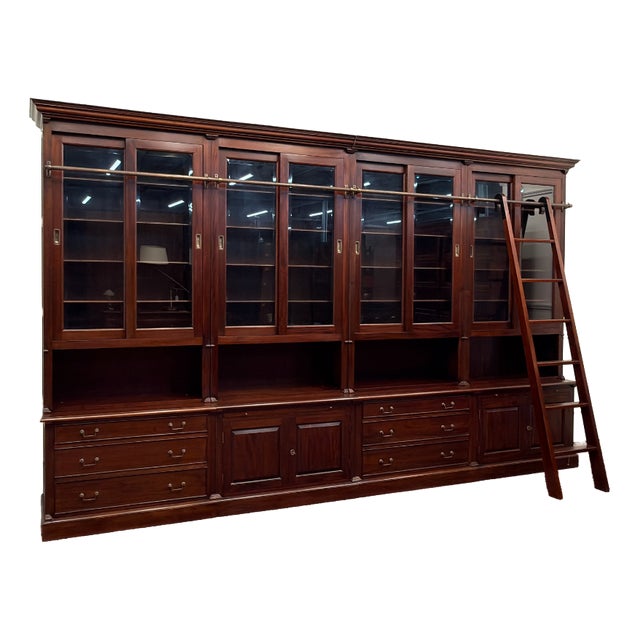 Classic English Library Cabinet Bookcase For Sale
