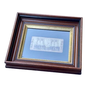 Original Antique Stereoview Brooklyn Bridge Old New York Antique Frame