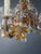 1950s Amber Crystal Glass Brass Flower Chandelier For Sale - Image 11 of 13