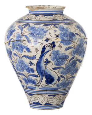 Earthenware Bulbous Pot in Alcobaça Earthenware