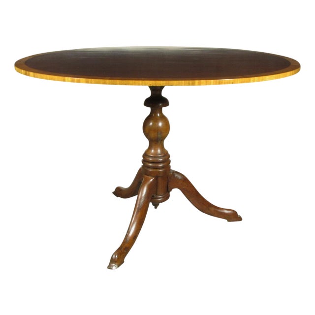 19th-C. English Inlaid Tea Table For Sale