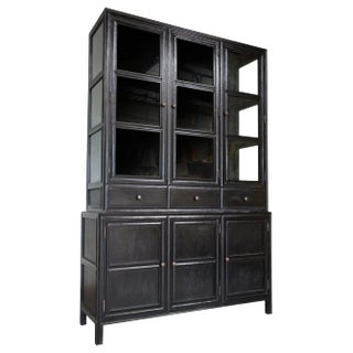 NOIR Colonial Hutch, Hand Rubbed Black For Sale