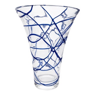 Decoro Bello Polish Hand Blown Glass Vase For Sale