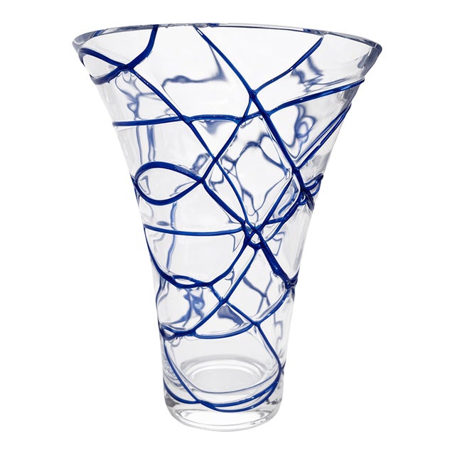 Decoro Bello Polish Hand Blown Glass Vase For Sale