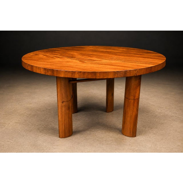 Round Dining Table in Caviúna Wood by Joaquim Tenreiro, Brazil, 1950s For Sale - Image 13 of 17