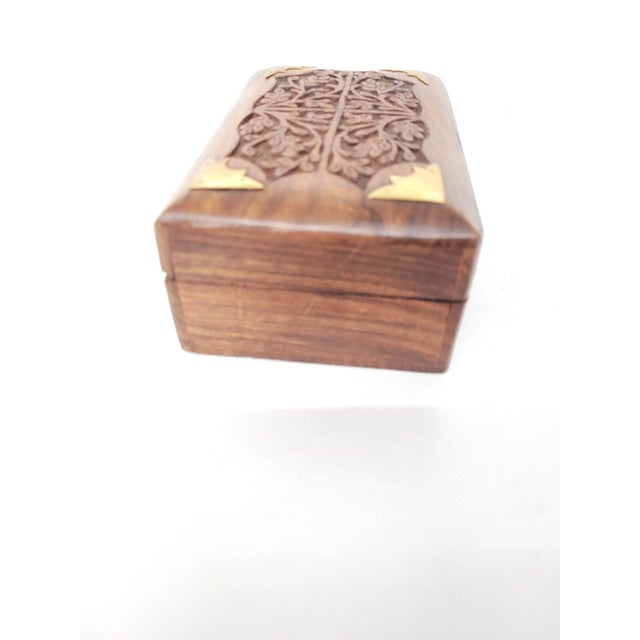 Vintage Miniature Mini Small Square Wood Wooden Box Trinket Stash Case In good condition, minor wear. Hinges work good and...