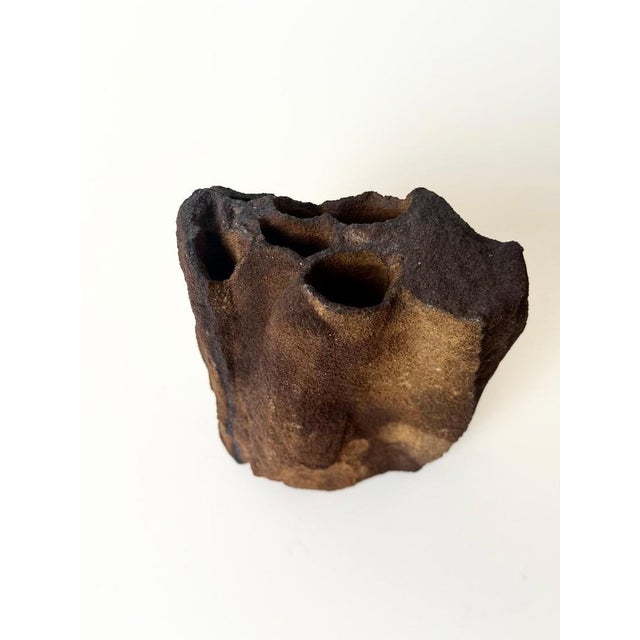 Metal Brutalist Organic Sculptural Metal Vase, 1950s For Sale - Image 7 of 13