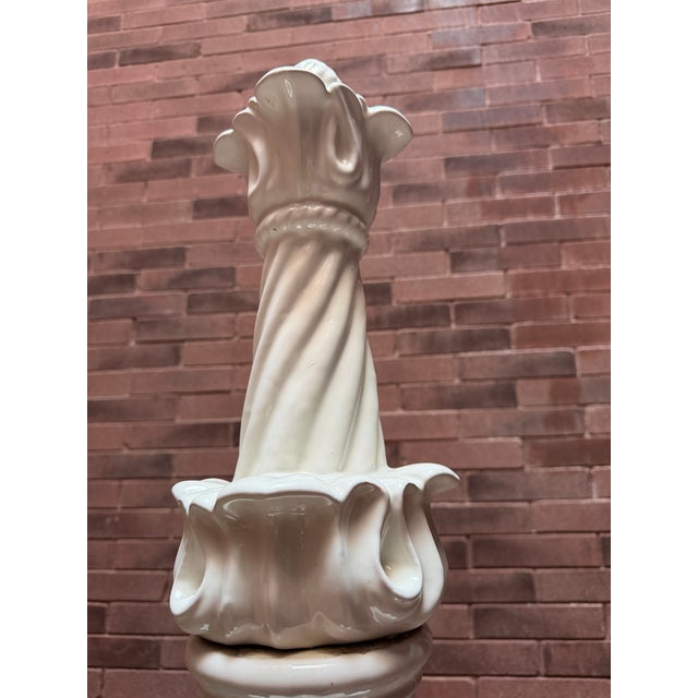 Monumental Mid-Century Viúva Lamego Portuguese White Glazed Ceramic Finial, 48.5” For Sale - Image 4 of 12