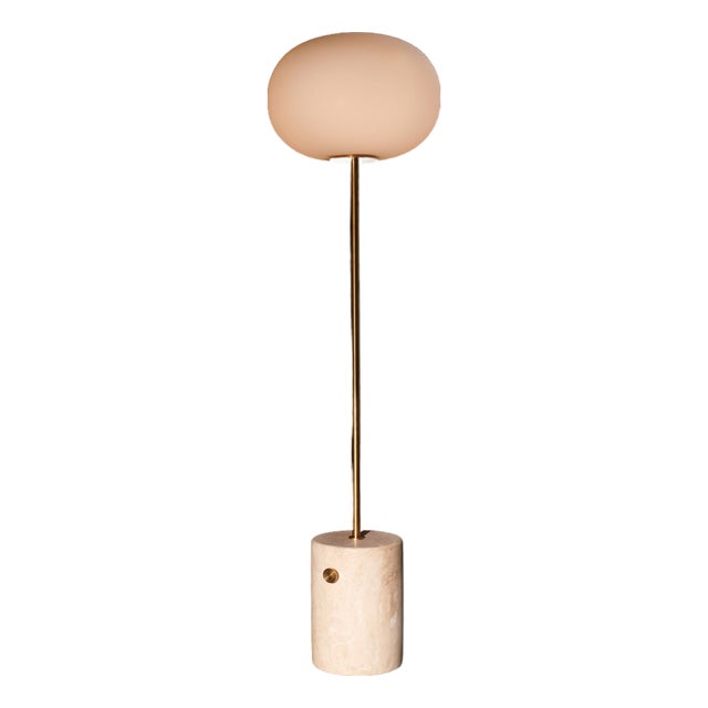 Jwda Traditional Travertine Floor Lamp For Sale