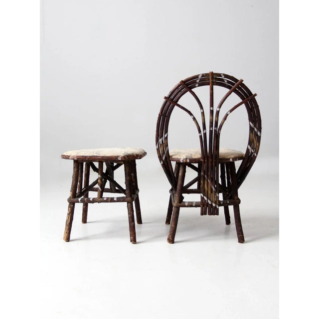Antique Adirondack Children's Table and Chair Set For Sale - Image 9 of 13