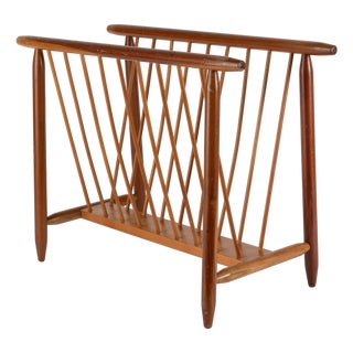 Wooden Newspaper Rack from Úluv, 1960s For Sale