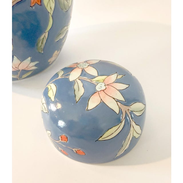 Mid 20th Century Vintage Macau Chinoiserie Pink Lotus Botanical Ginger Jar For Sale - Image 5 of 9