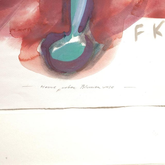 Friedrich Karl Gotsch (Pries/Kiel 1900 – Schleswig 1984) "Hanne next to a vase of flowers," 1948 Watercolor on opaque...