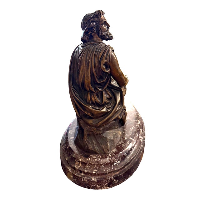 19th Century French Bronze Figure of Ancient Greek Philosopher Zeno of Elea. For Sale - Image 10 of 10