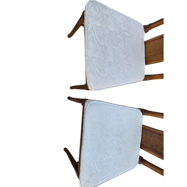 Thomasville Vintage Faux Bamboo Cane High Back Dining Chairs Regency Pair For Sale - Image 10 of 16