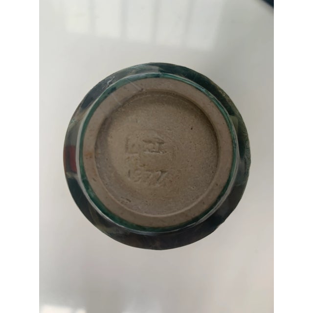 2000s Small Glazed Ceramic Vase For Sale - Image 10 of 10