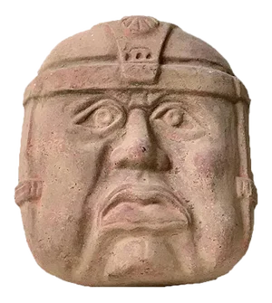 Large Vintage Olmec Terracotta Wall Head, Mexico, 1970s