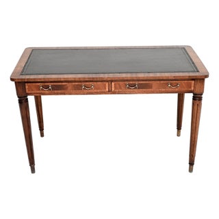 Antique Georgian Leather Top Writing Table, 1950s For Sale