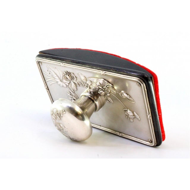 Silver Blotter in Art Nouveau Style and Patinated Wood For Sale - Image 4 of 8