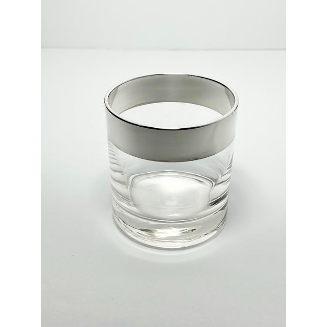 1950s 1950s Dorthy Thorpe Silver Band Old Fashioned Cocktail Glasses - Set of 6 For Sale - Image 5 of 6