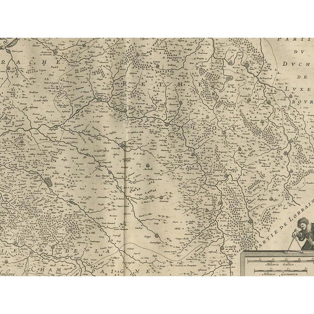 Antique Map of Rethelois attributed to Janssonius, 1657 For Sale - Image 4 of 6