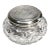 Brilliant Antique Cut Crystal Powder Jar Sterling Silver Lid Edwardian Vanity Jewelry Box Luxury Home Decor For Sale