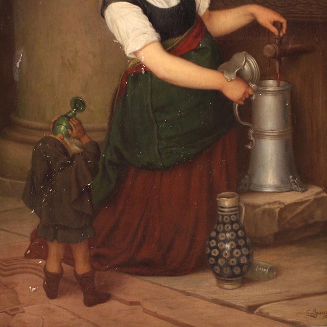 Late 19th Century G. Spangerberg, Interior Scene, 1886, Oil on Canvas For Sale - Image 5 of 16