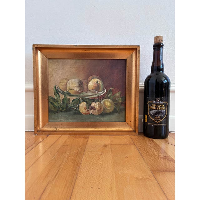 Antique Original Still Life Oil Painting, Fruit Kitchen Art For Sale - Image 11 of 14