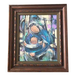 Contemporary Original Stephen Heigh Abstract Painting “Father and Child Embrace” For Sale