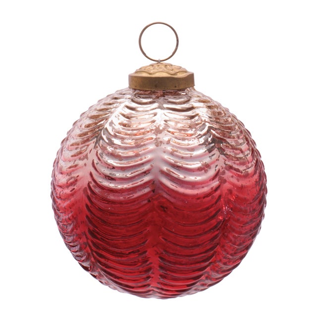 Contemporary Glass Ball Ornament Set of 2  4" For Sale - Image 3 of 3