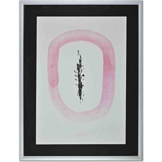 Lucio Fontana, Abstract Lithograph Edition 105/150, 1963, Lithograph, Framed For Sale