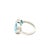 Metal Two Stone Blue Topaz Faceted Round Cut 10 Mm Ring in Solid Silver - Size 8.5 For Sale - Image 7 of 13