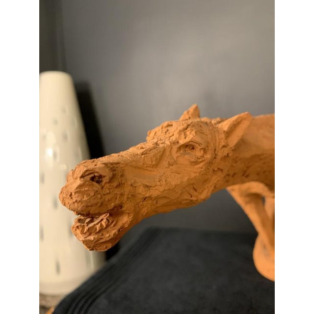 Terracotta Horse Animal Sculpture by Mario Peruggini, 1960s For Sale - Image 13 of 15