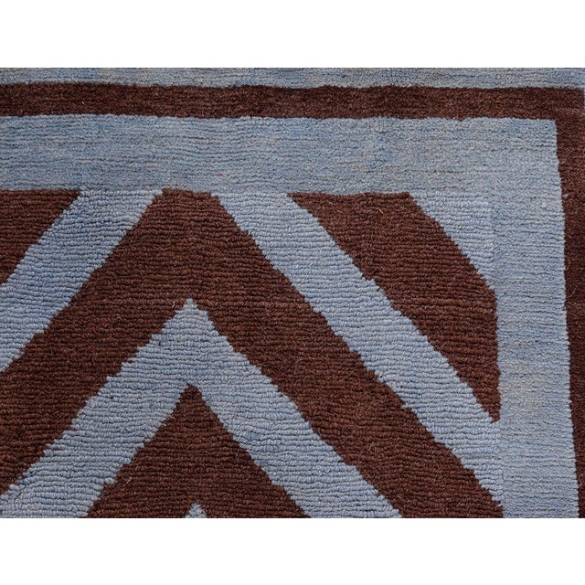 Early 21st Century Modern SN1 Zig-Zag Rug in Gray and Brown by Doris Leslie Blau For Sale - Image 5 of 8