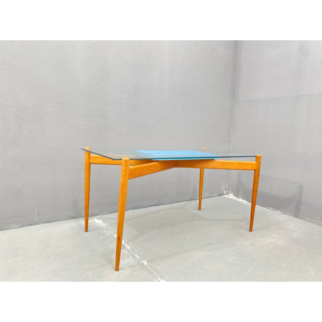 Glass Coffee Table with Wooden Frame, Czechoslovakia, 1960s For Sale - Image 15 of 18