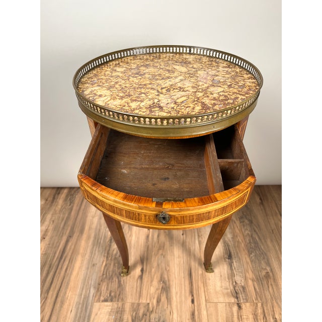Late 18th Century Antique French Louis XV Kingwood Parquetry Chiffonière Table C. Late 18th Century Stamped f.a. Mondon Attr. François-Antoine Mondon For Sale - Image 5 of 11