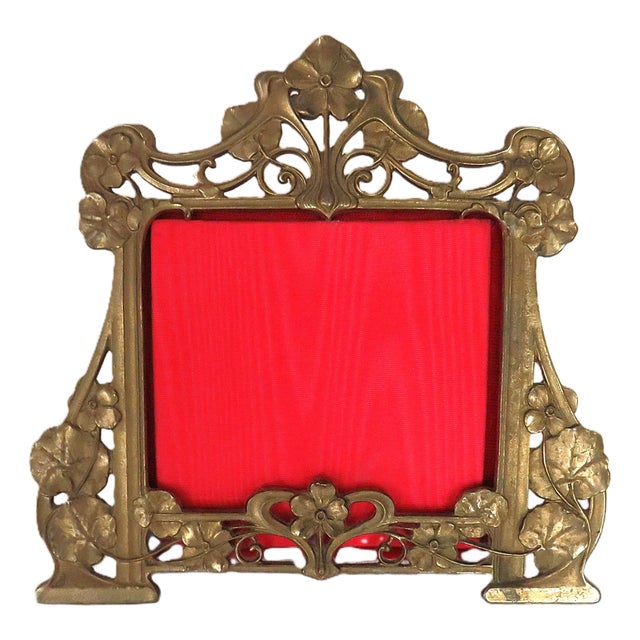 Gorham Art Nouveau Brass Picture Photo Frame Fits 3 1/2" X 3 1/2" For Sale